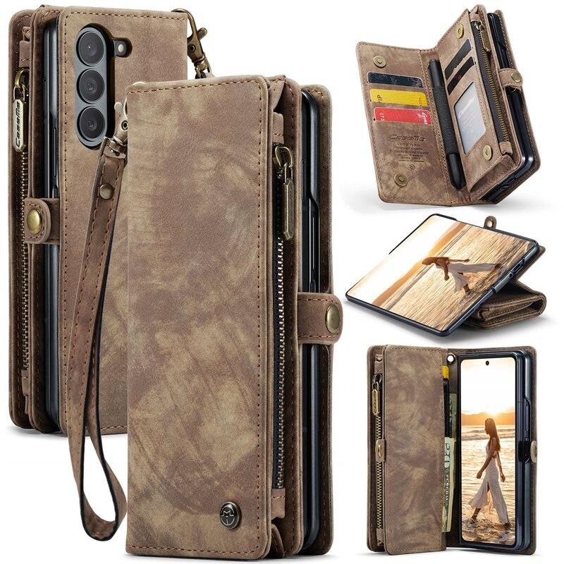 CaseMe Multi-slot Mobiltaske Samsung Galaxy Z Fold 6 Brun