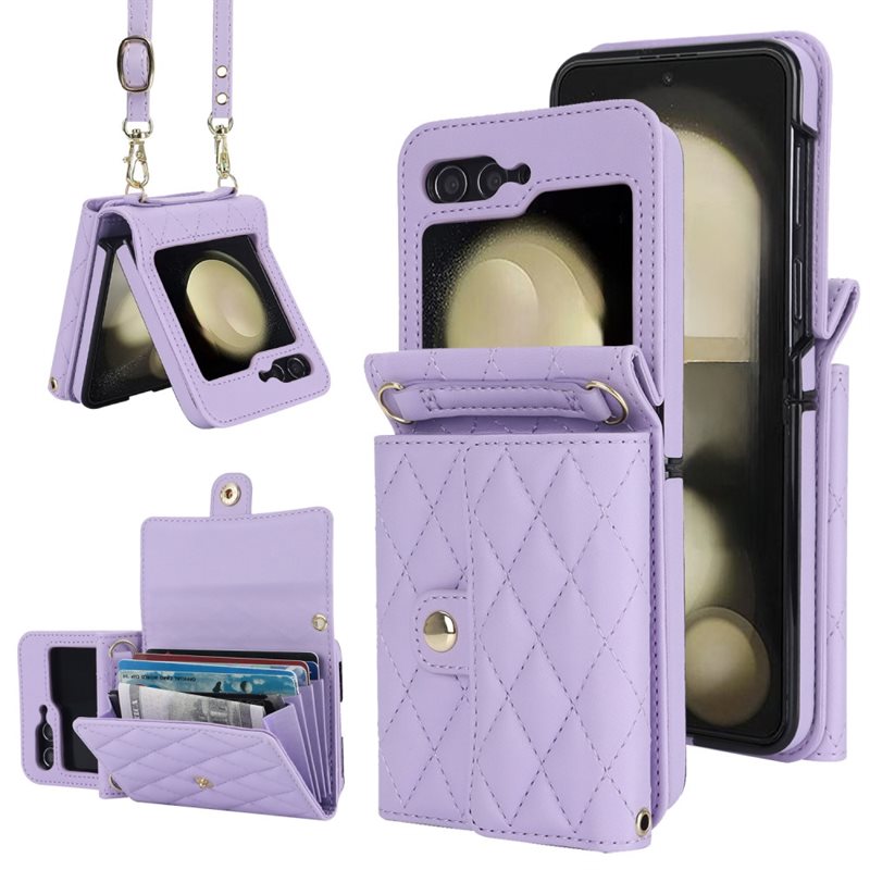 RFID blocking Pung Taske Samsung Galaxy Z Flip 6 Quilted lila