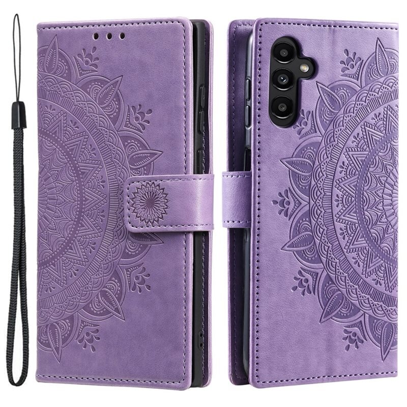 Læderetui Mandala Samsung Galaxy S25 Plus lila - Fint pungtaske med mønster
