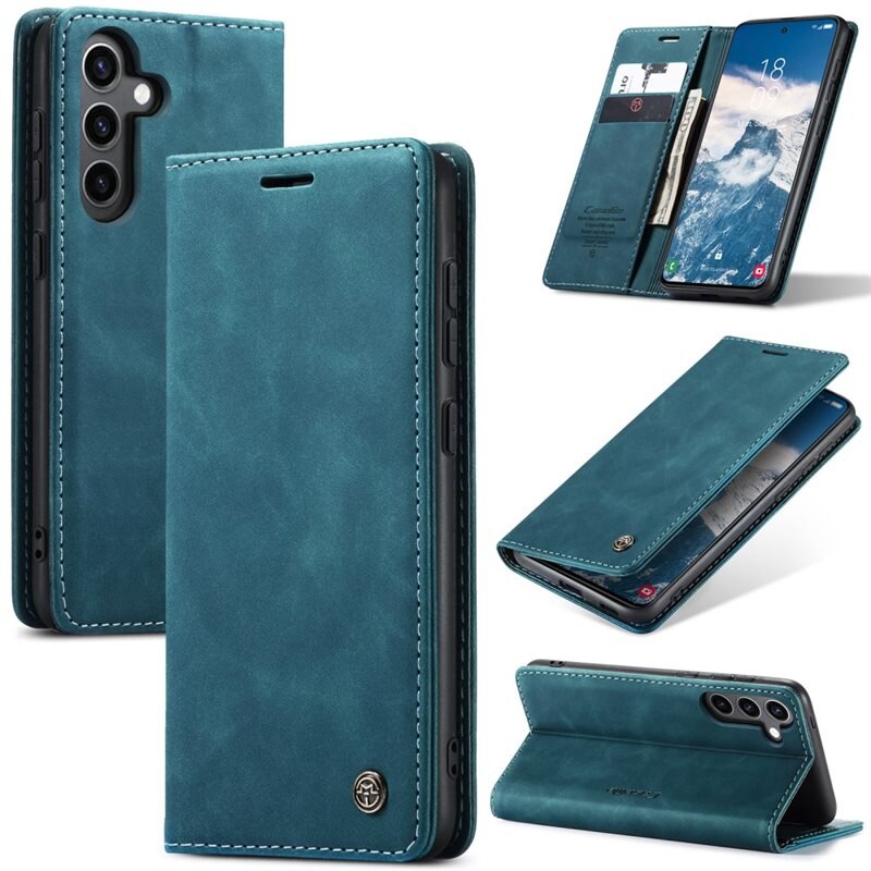 CaseMe Slim Pung Etui Samsung Galaxy S24 FE Blå - Tyndt mobilcover med pung