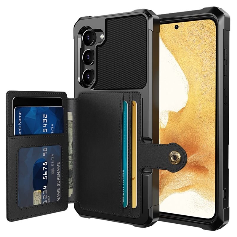 Tough Multi-slot Cover Samsung Galaxy S23 Plus Sort - Mobilcover med praktisk pungfunktion - Kortholder