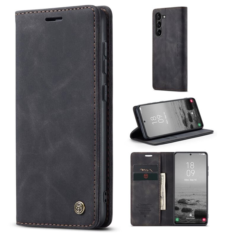 CaseMe Slim Pung Etui Samsung Galaxy S23 Sort - Tyndt mobilcover med pung