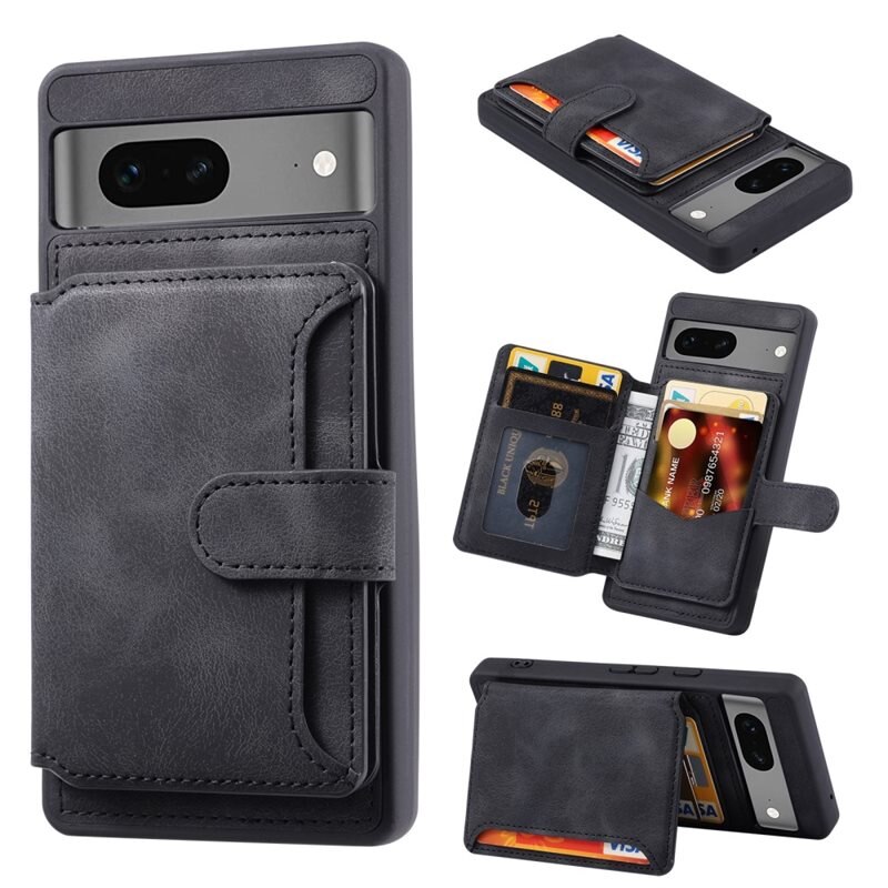 RFID blocking Multi-slot Cover Google Pixel 7a sort - Cover med indbygget pung, RFID-beskyttelse
