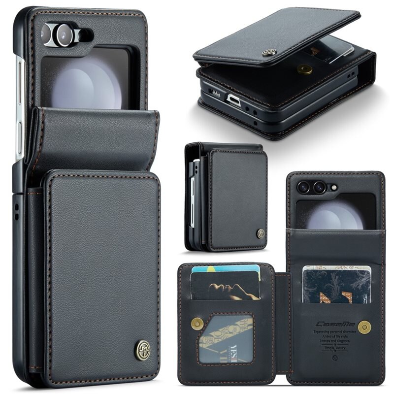 CaseMe RFID blocking Tegnebog Cover Samsung Galaxy Z Flip 6 sort