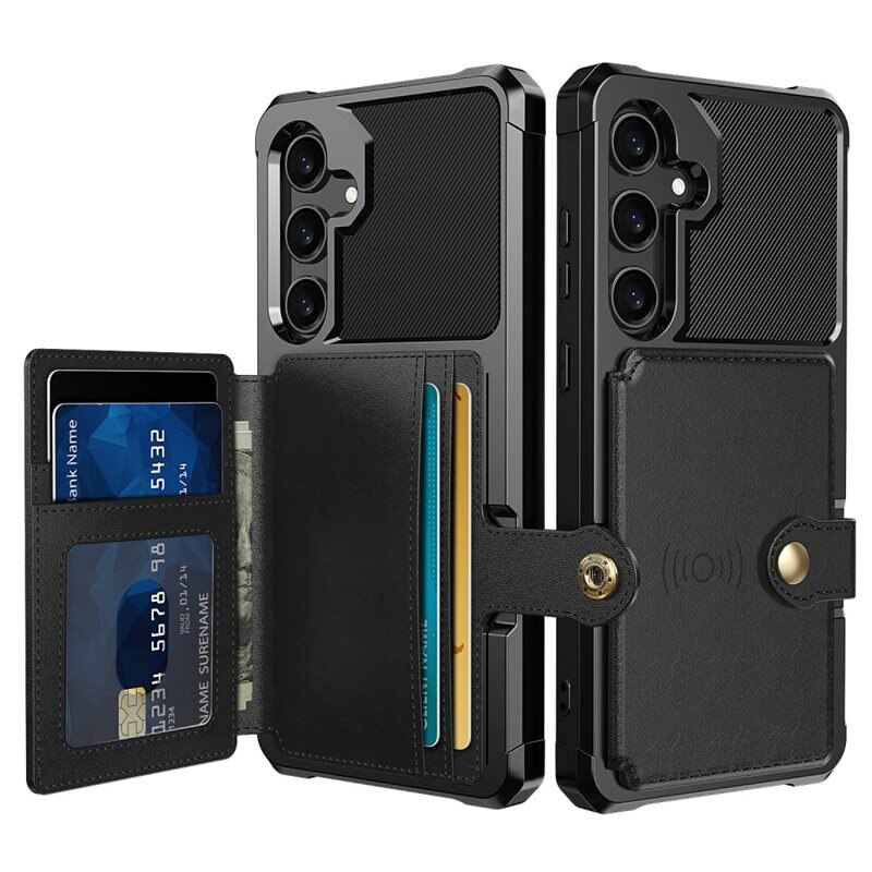 Tough Multi-slot Cover Samsung Galaxy S24 Plus Sort - Mobilcover med praktisk pungfunktion - Kortholder