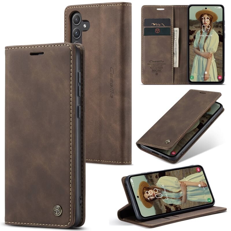 CaseMe Slim Pung Etui Samsung Galaxy A55 Brun - Tyndt mobilcover med pung