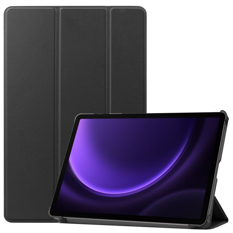 Etui Tri-fold Samsung Galaxy Tab S9 FE Sort - Beskyttende etui med støttefunktion
