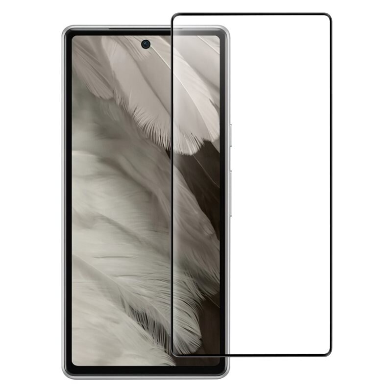 Full-fit Hærdet Glas Skærmbeskytter Google Pixel 7a sort - Skærmbeskyttelse, der dækker hele skærmen