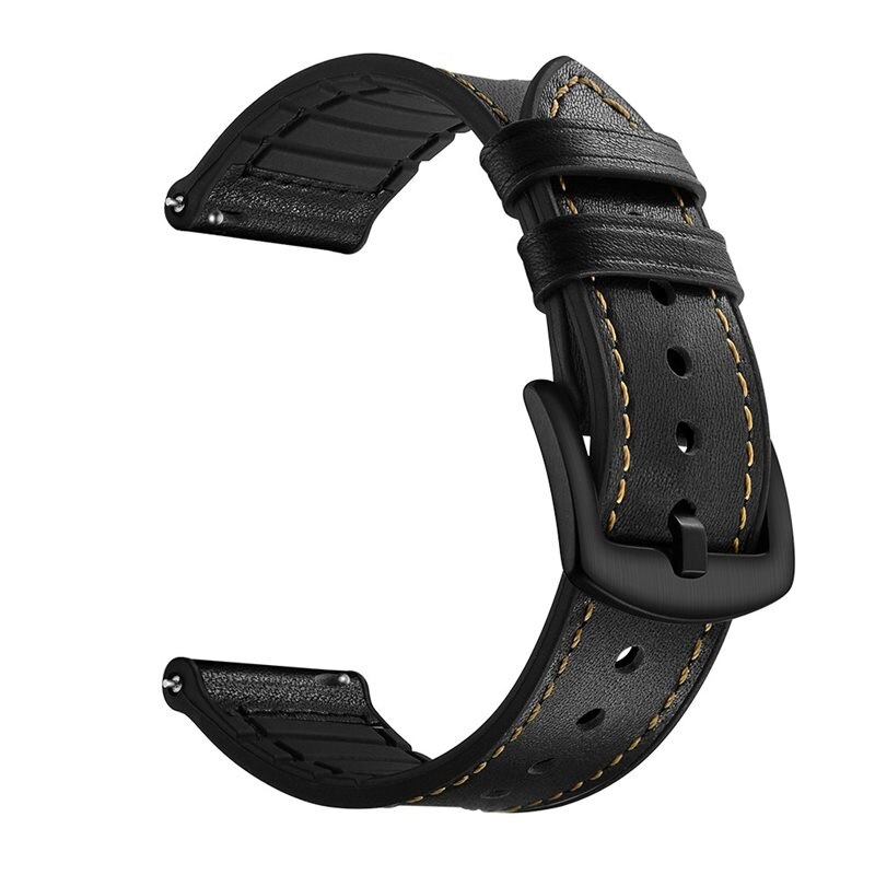 Premium Læderrem Garmin Vivomove Style Sort