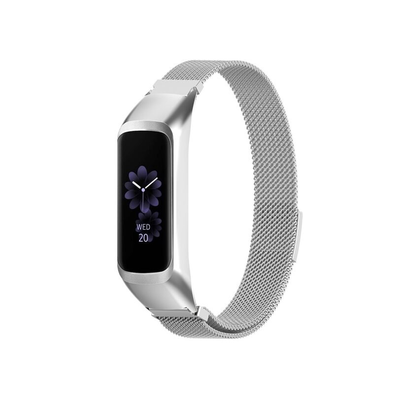 Armbånd Milanese Samsung Galaxy Fit 2 sølv - Luksuriøst armbånd med magnetisk lukning - Rustfrit stål