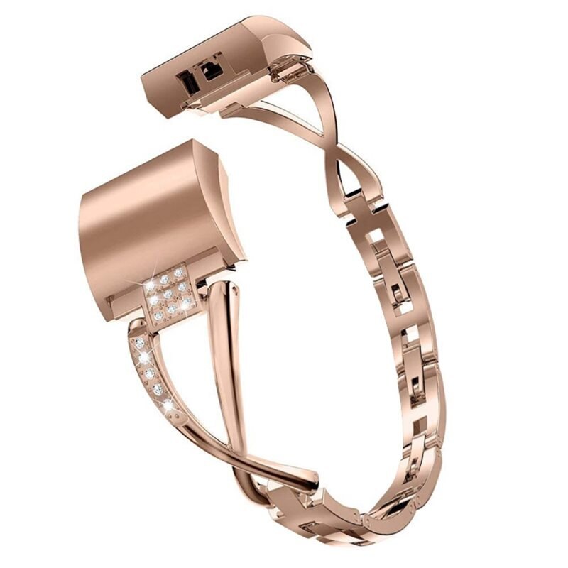 Crystal Bracelet Garmin Fitbit Charge 6 Rose gold - Fint armbånd med glitrende sten i flot design