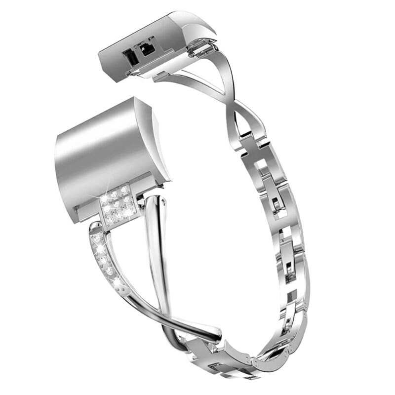 Crystal Bracelet Garmin Fitbit Charge 5 Silver - Fint armbånd med glitrende sten i flot design