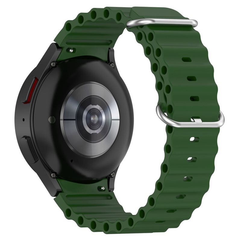 Full Fit Resistant Silikonearmbånd Samsung Galaxy Watch 4 Classic 42mm mørkegrøn