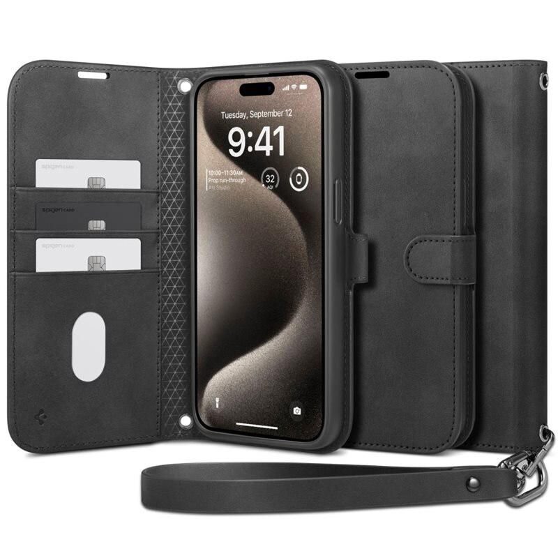 Spigen iPhone 15 Pro Wallet S Pro Cover Black