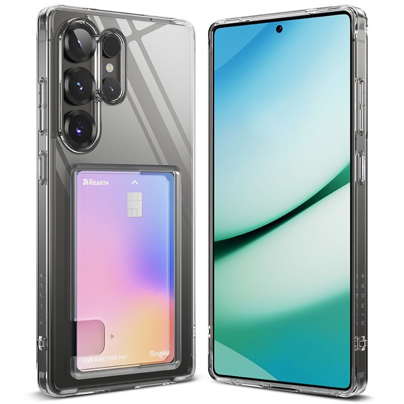 Ringke Fusion Card Case Samsung Galaxy S25 Ultra Clear - Mobilcover med kortholder