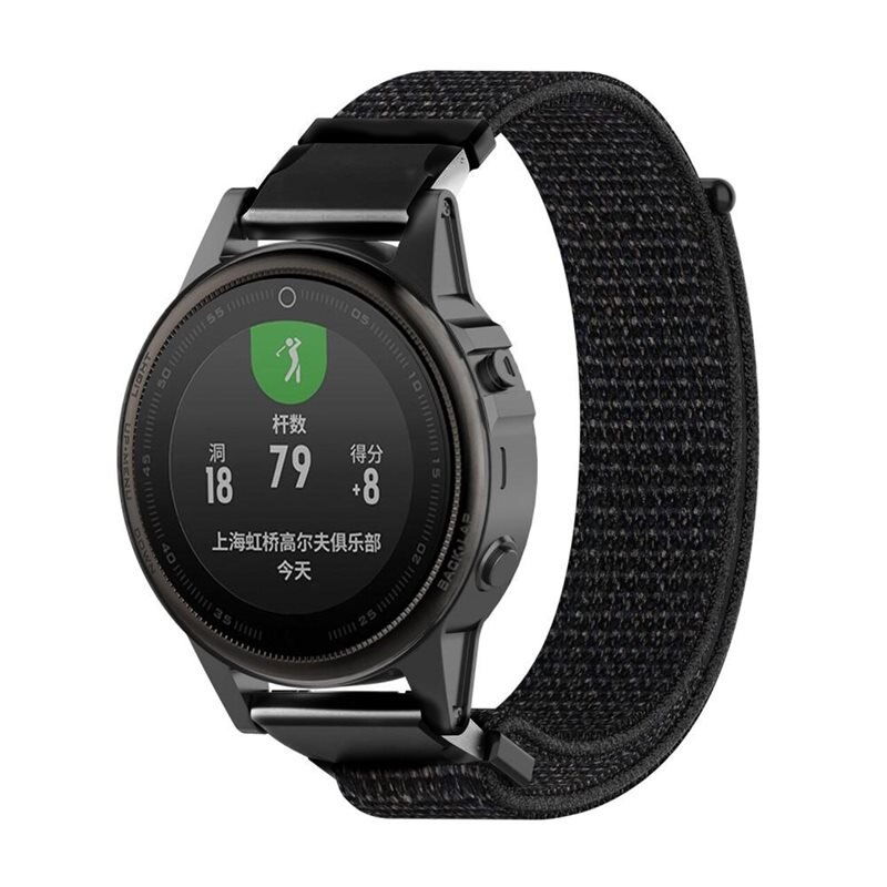 Nylonurrem Garmin Fenix 7S Sort - Armbånd i behagelig og ventilerende nylon