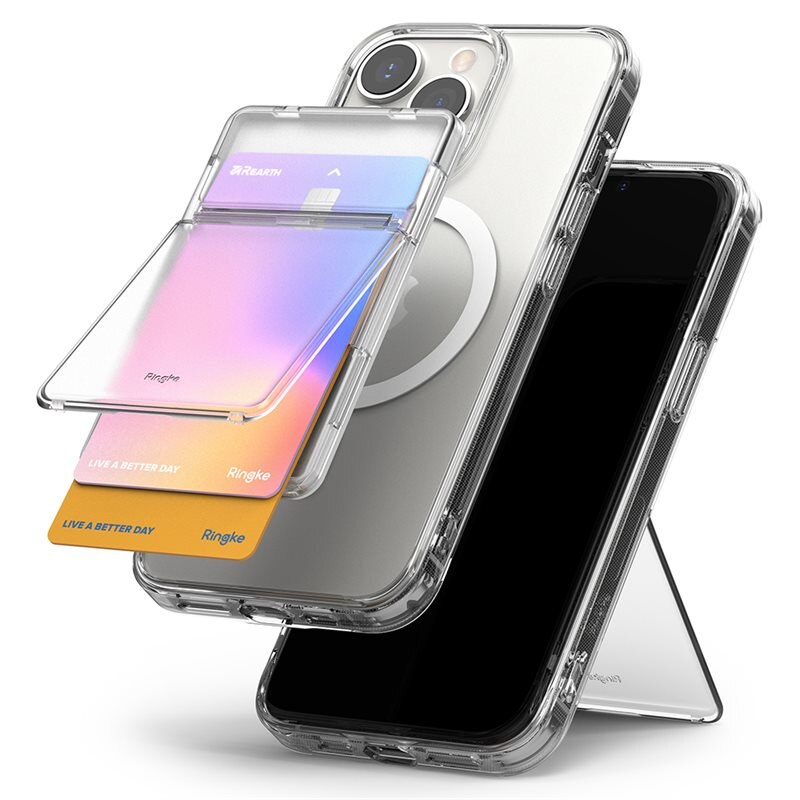 Ringke Magnetic Stand Slot Card Holder Clear Mist