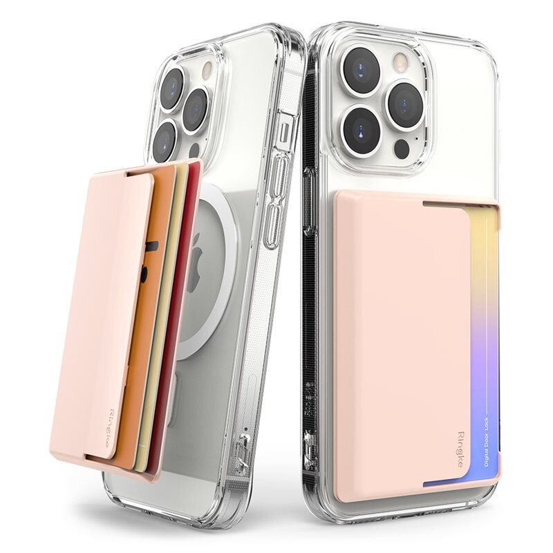Ringke Magnetic Side Slot Card Holder Peach Pink
