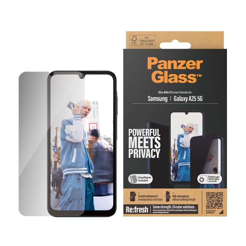 PanzerGlass Samsung Galaxy A25 Privacy Screen Protector (with EasyAligner) Ultra Wide Fit