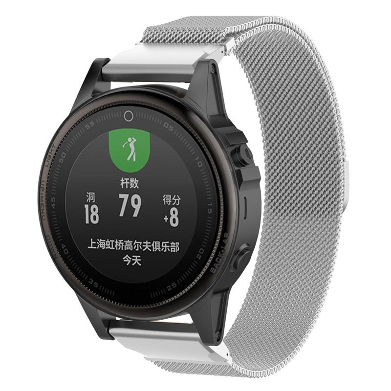 Armbånd Milanese Garmin Approach S70 42mm Sølv - Luksuriøst armbånd med magnetisk lukning - Rustfrit stål