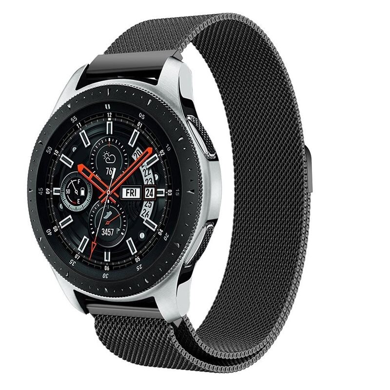 Armbånd Milanese Samsung Galaxy Watch 46mm Sort - Luksuriøst armbånd med magnetisk lukning - Rustfrit stål