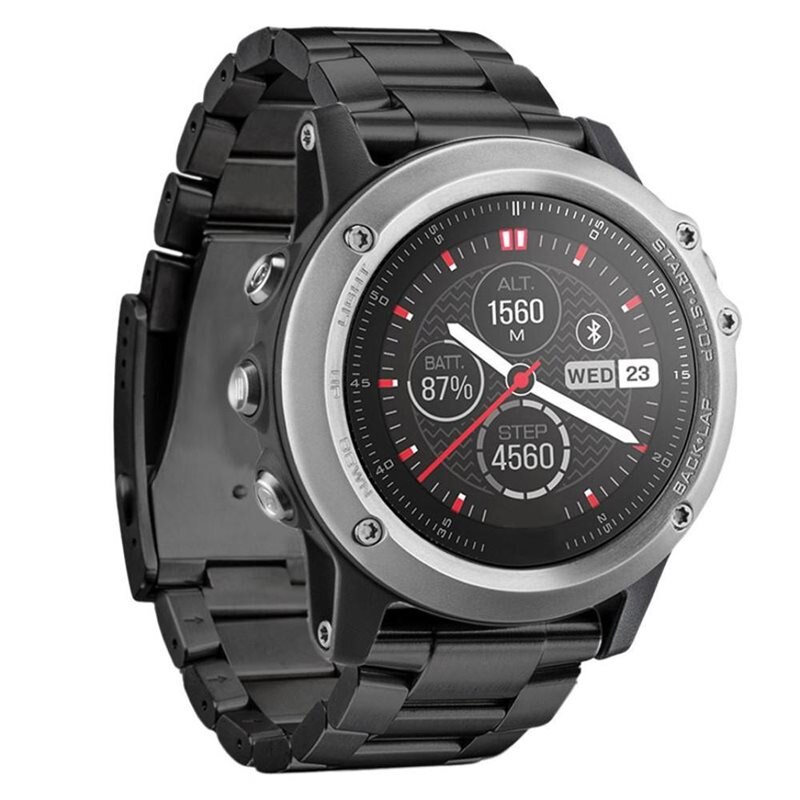 Metalarmbånd Garmin Fenix 3/Fenix 3 HR Sort - Armbånd i luksuriøst og stilrent design