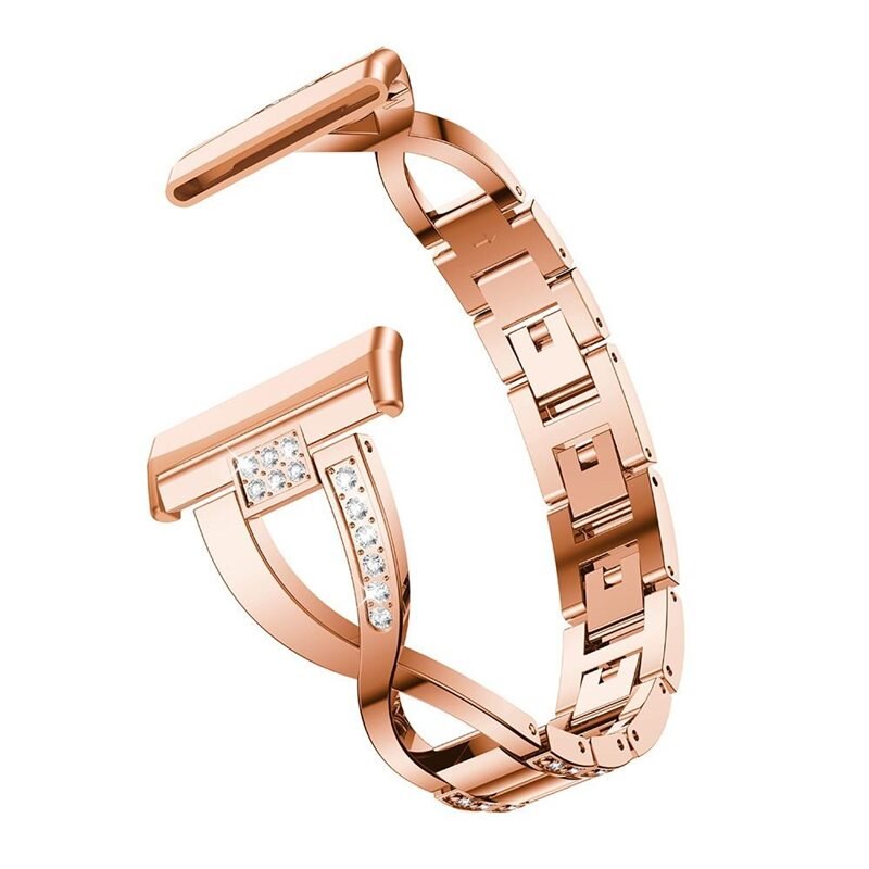 Crystal Bracelet Fitbit Sense 2 Rose Gold - Fint armbånd med glitrende sten i flot design