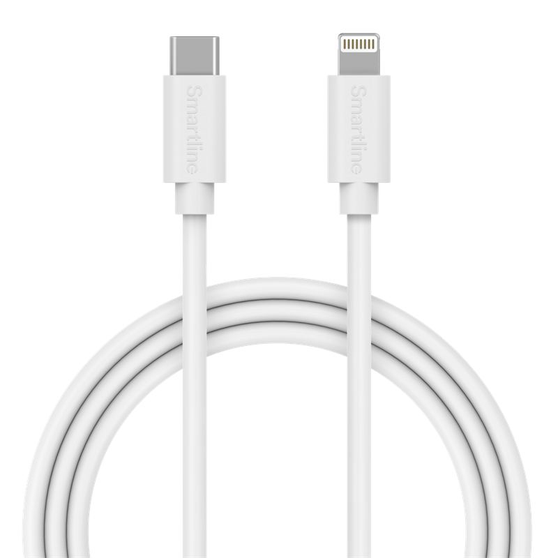 Smartline Langt USB-kabel USB-C - Lightning 2m iPad Pro 10.5 2nd Gen (2017) hvid