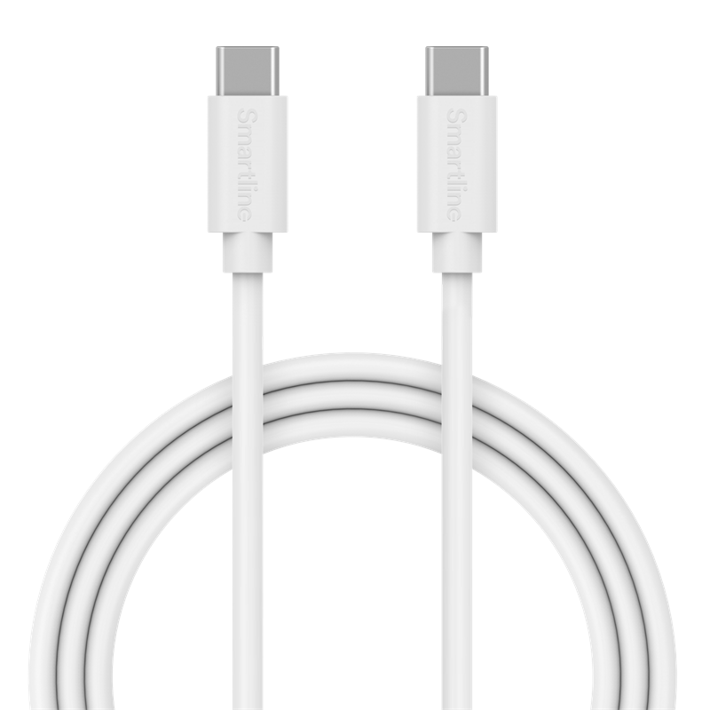 Smartline Langt USB-kabel USB-C - USB-C 2m Apple iPad Mini 7th Gen (2024) hvid