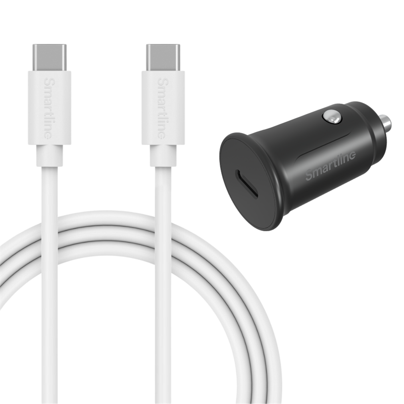 Komplet Biloplader til Samsung Galaxy S24 FE - 1m kabel og oplader USB-C
