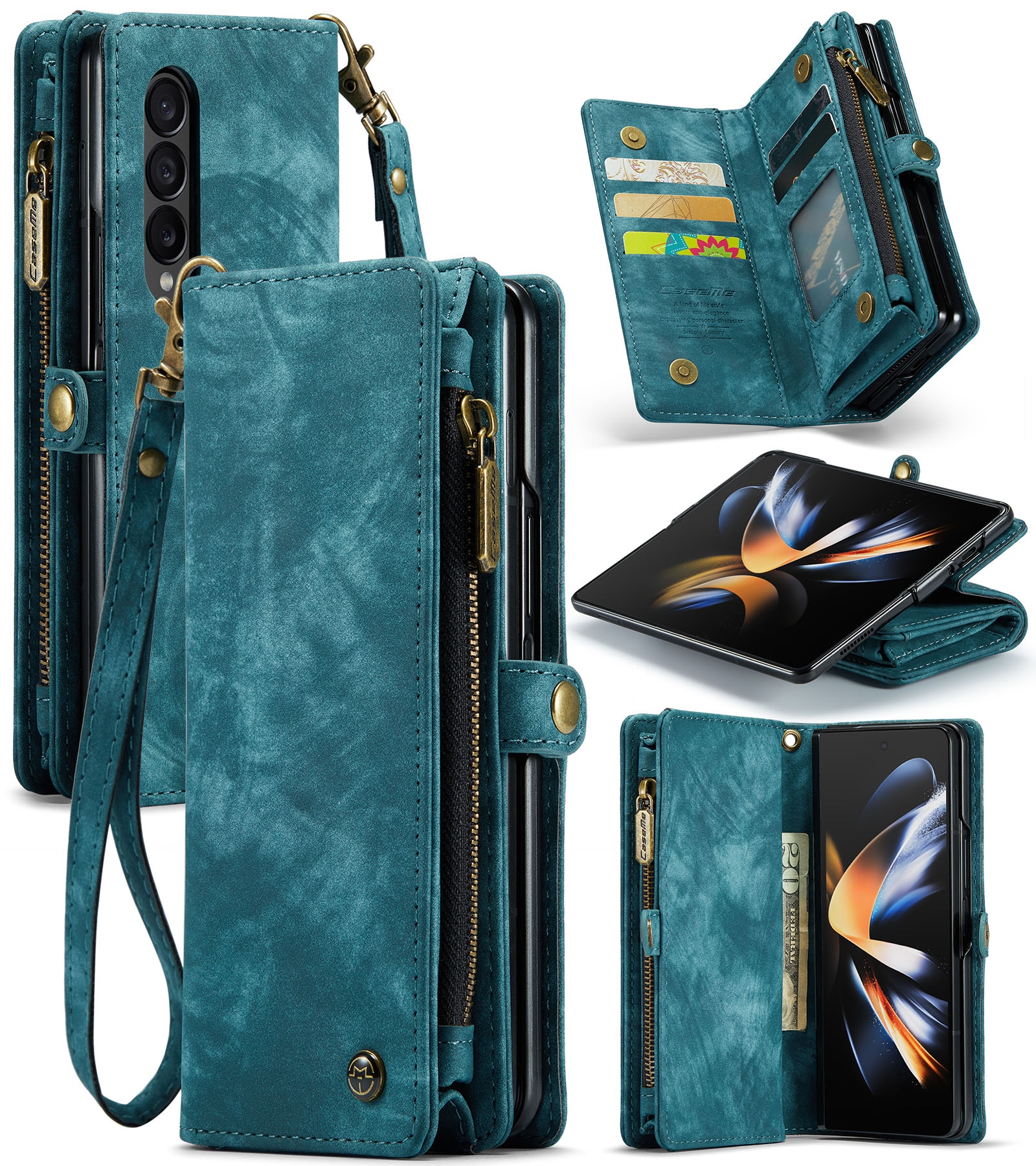 Multi-slot Mobiltaske Samsung Galaxy Z Fold 4 Blå