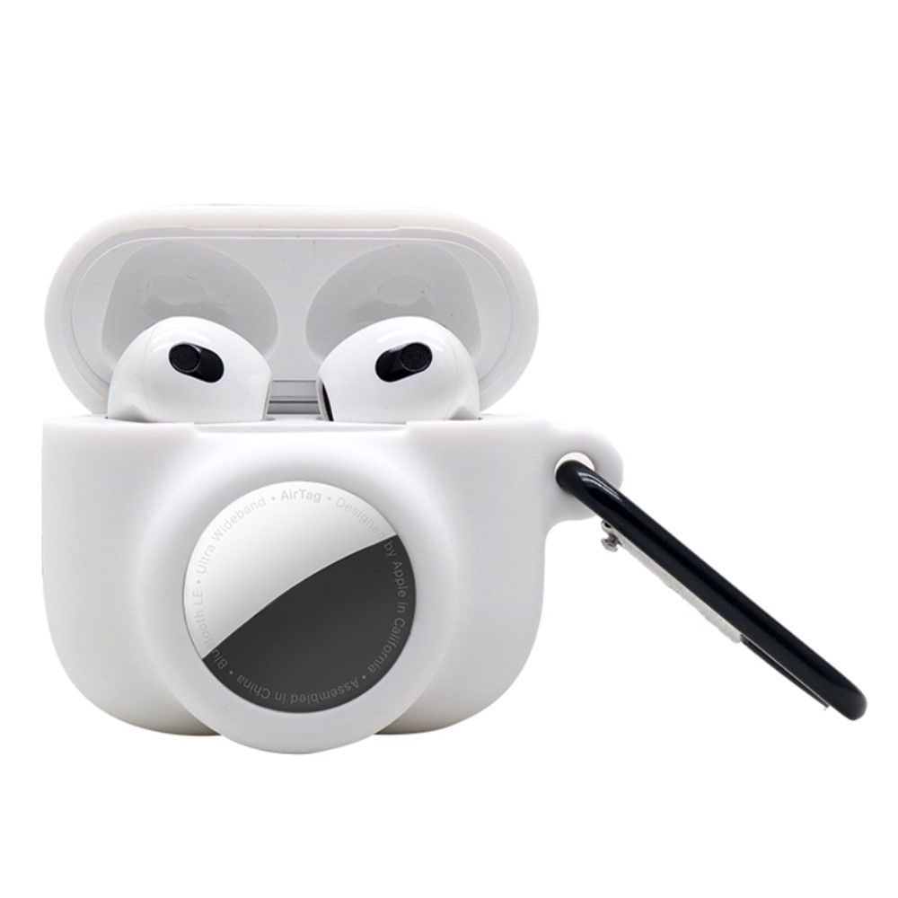 Silikonecover med AirTag holder Apple AirPods 3 hvid