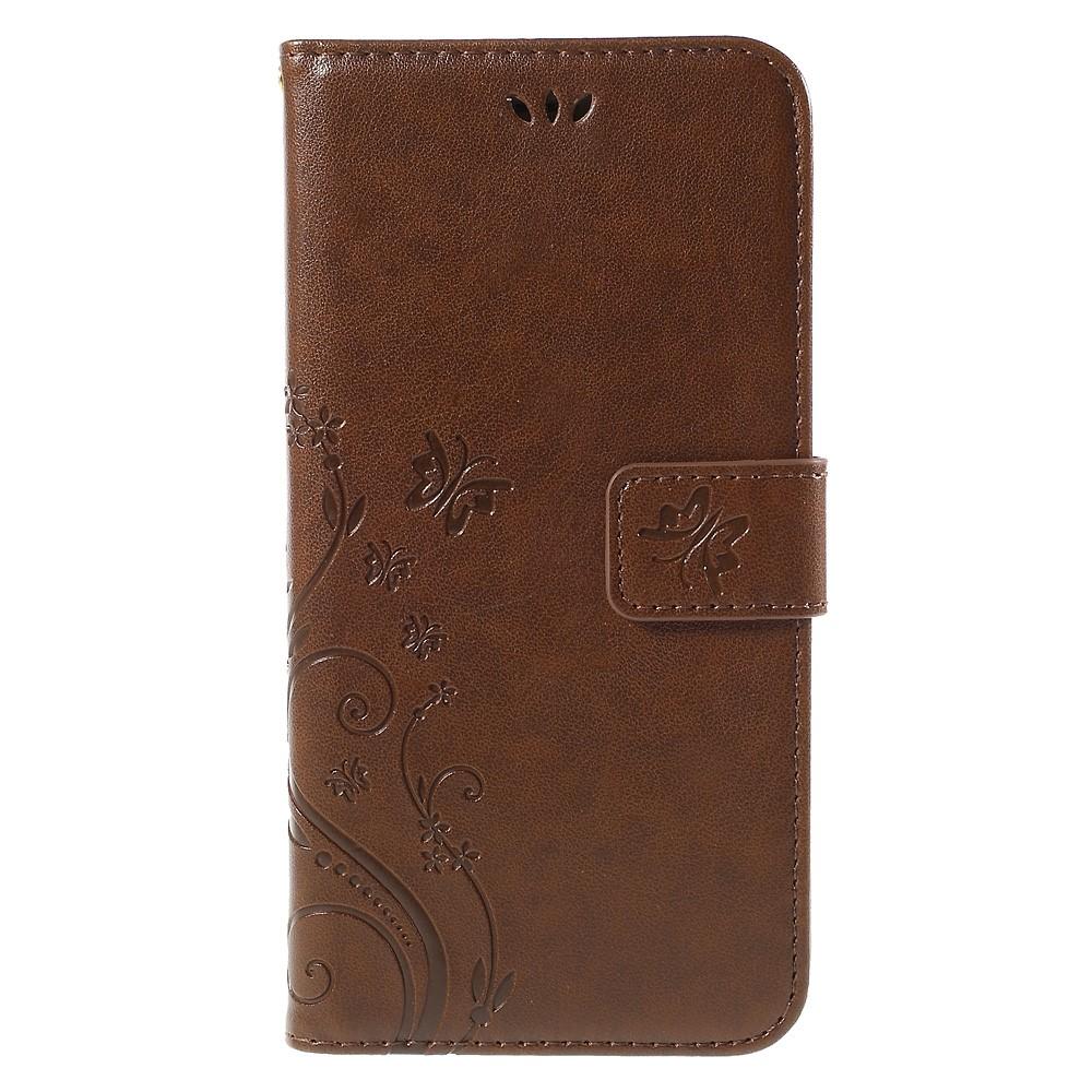 Læderetui Sommerfugle iPhone 6/6S Brun