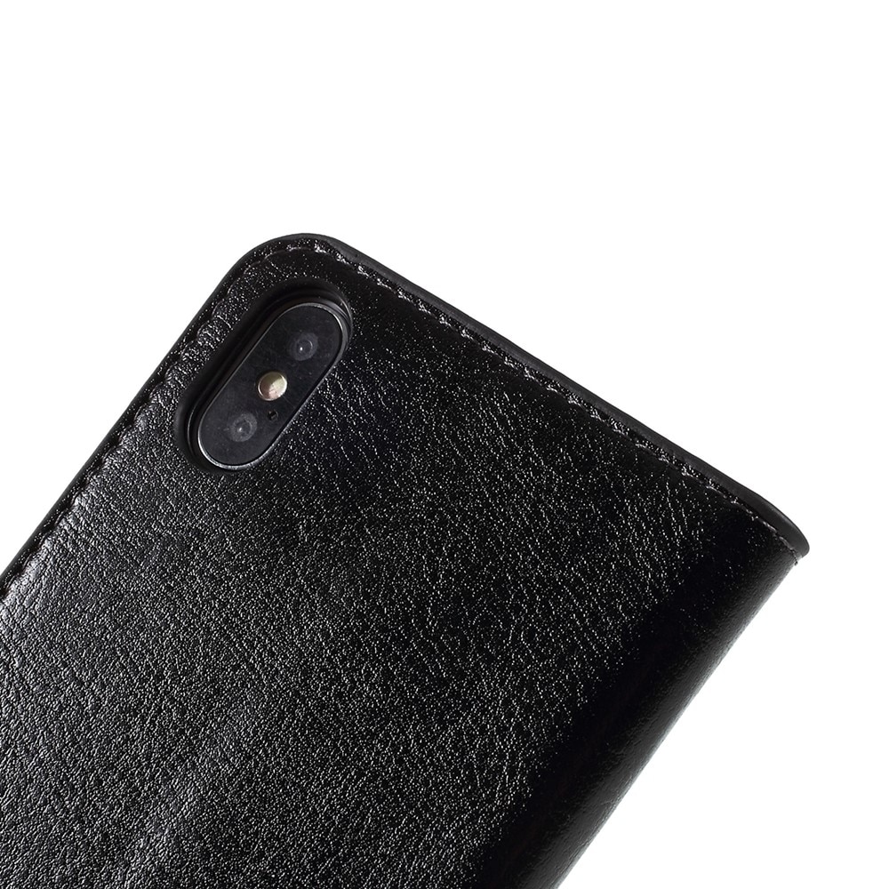 Mobiltaske Ægte Læder iPhone X/XS sort
