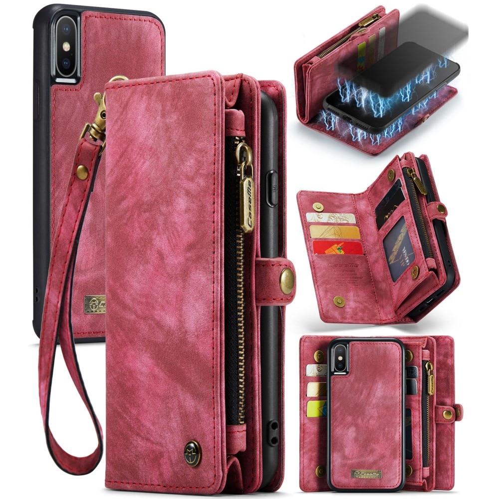 Multi-slot Mobiltaske iPhone X/XS rød