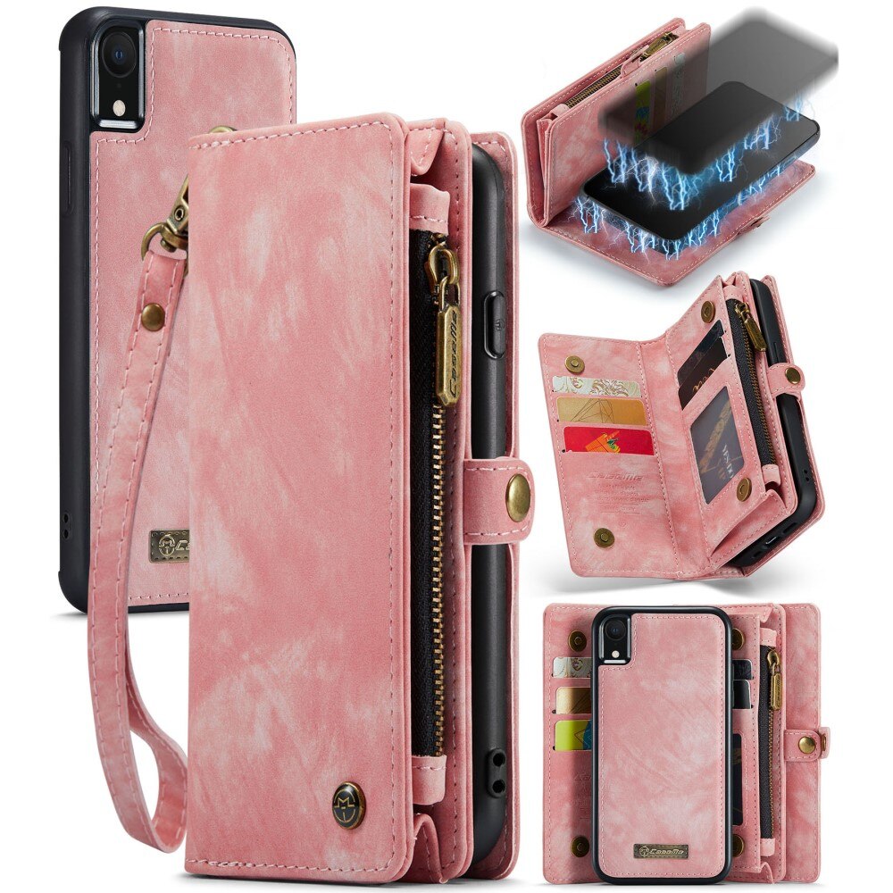 Multi-slot Mobiltaske iPhone XR lyserød