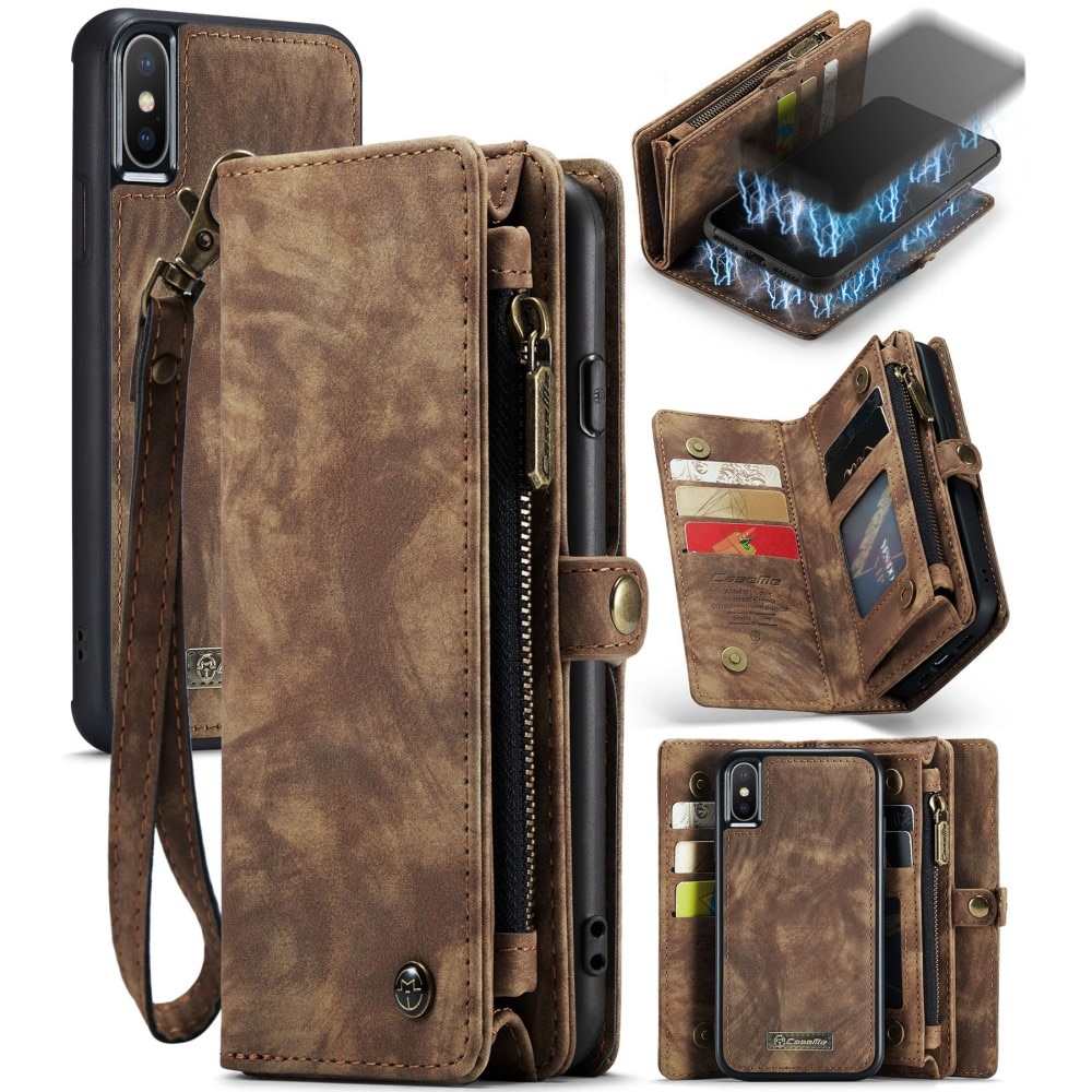 Multi-slot Mobiltaske iPhone XS Max brun