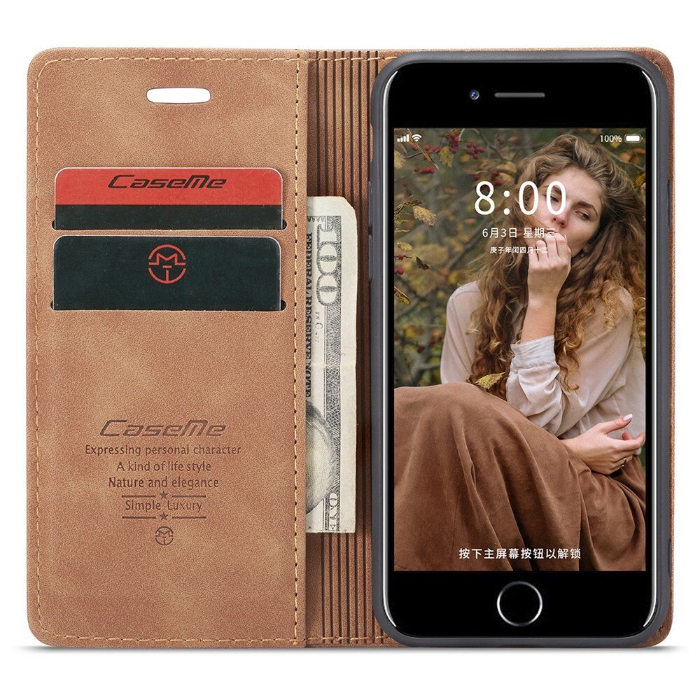 Slim Pung Etui iPhone SE (2022) cognac