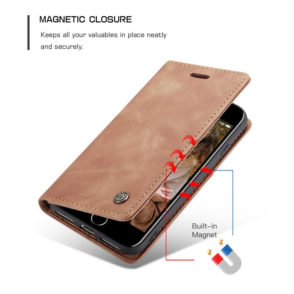 Slim Pung Etui iPhone SE (2022) cognac