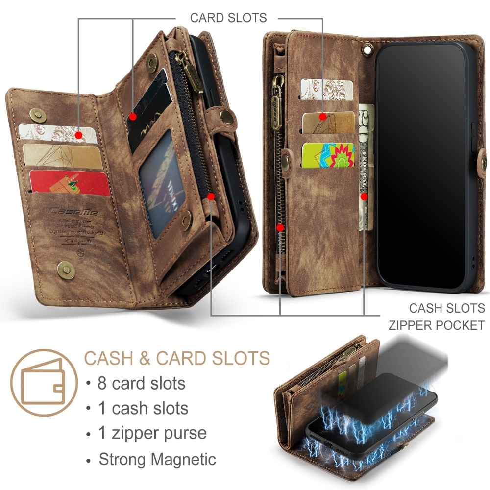 Multi-slot Mobiltaske iPhone 11 Pro Max brun