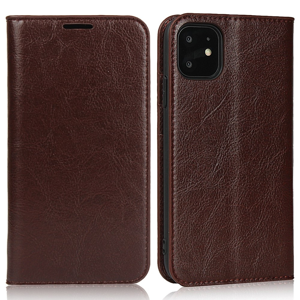 Mobiltaske Ægte Læder iPhone 11/XR mørkebrun