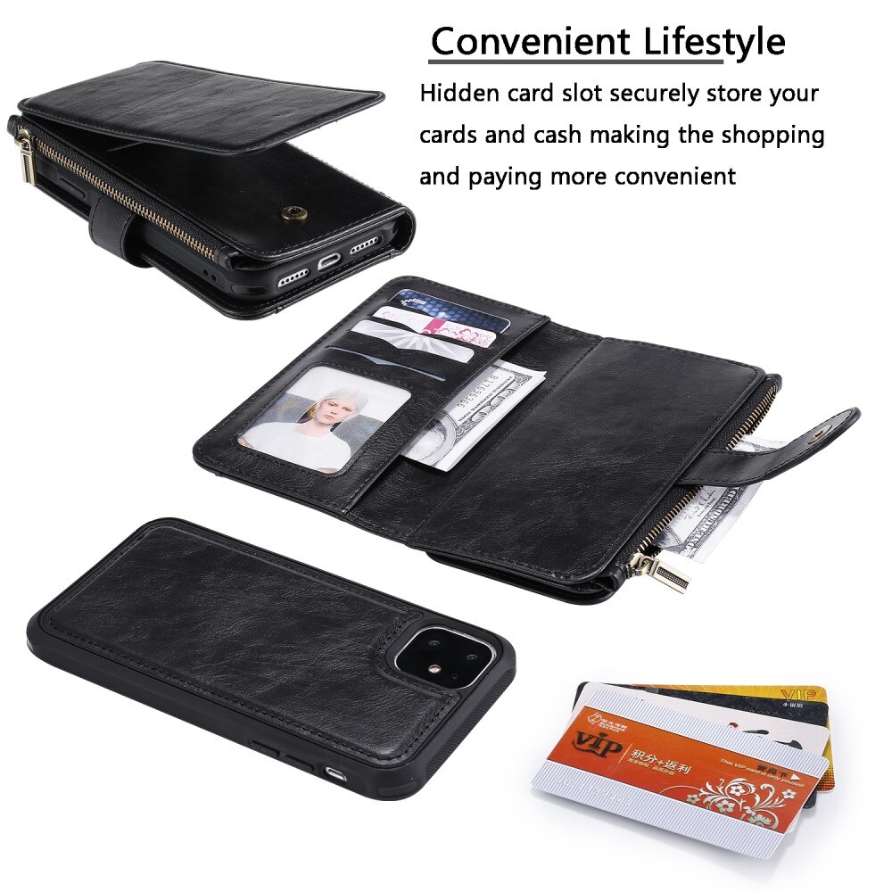 Magnet Leather Multi-Wallet iPhone 11 sort