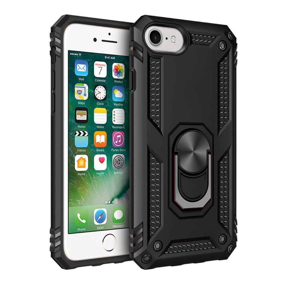 Hybridcover Tech Ring iPhone 8 sort