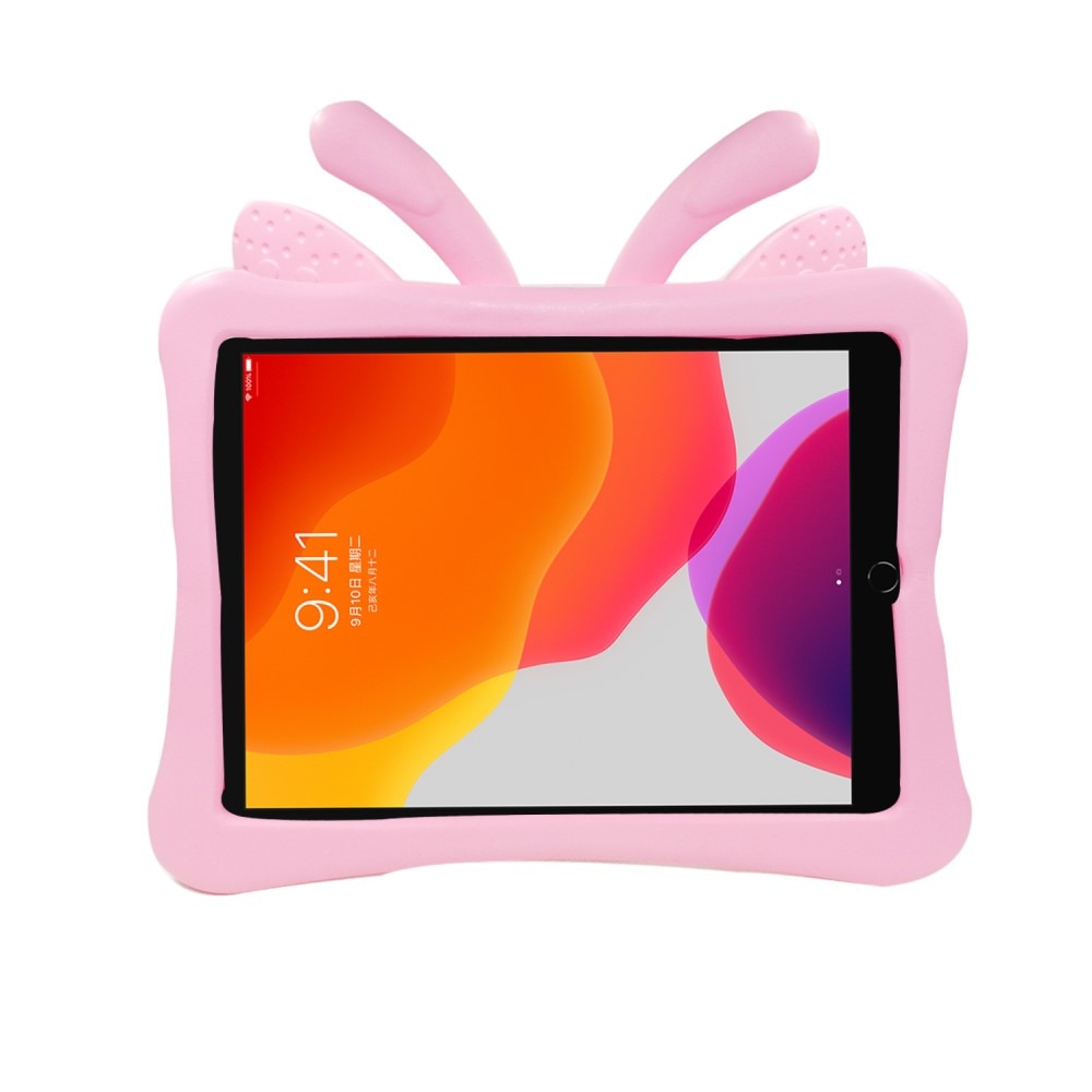 Børne cover sommerfugl iPad 10.2 9th Gen (2021) lyserød