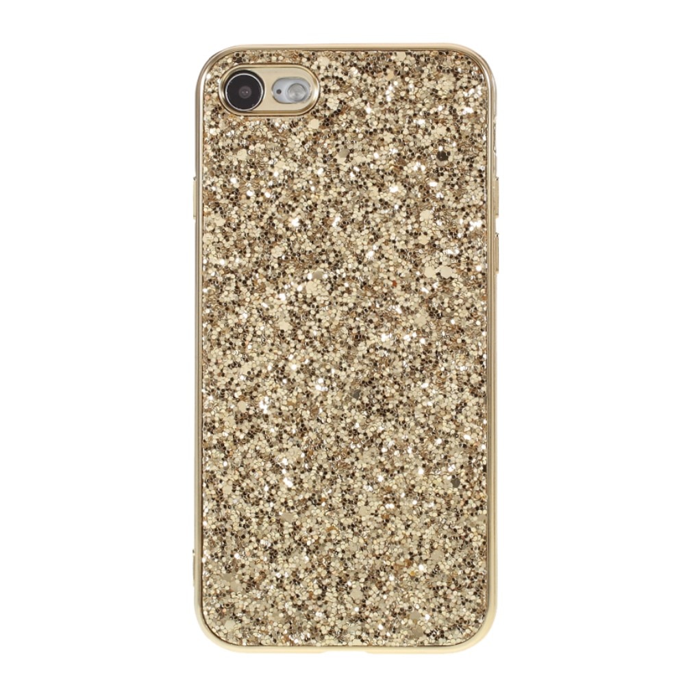 Glittercover iPhone SE (2022) guld