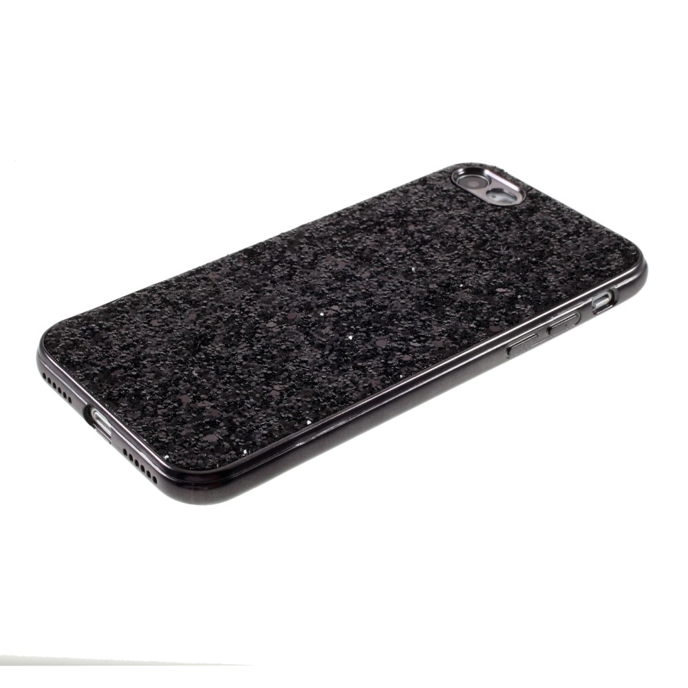 Glittercover iPhone SE (2020) sort
