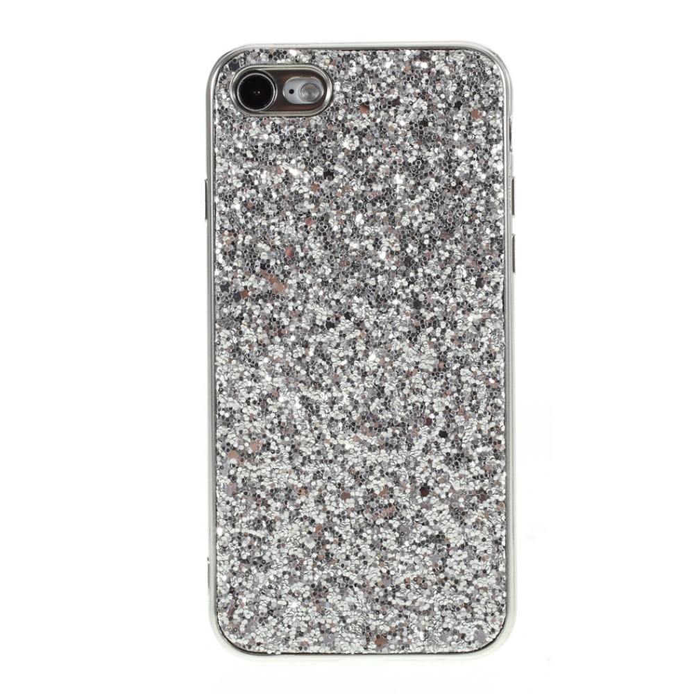 Glittercover iPhone 7 sølv