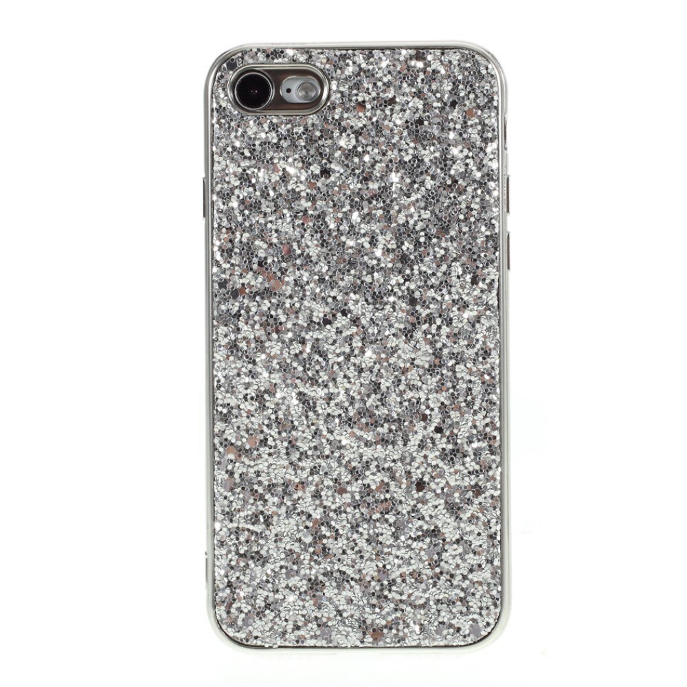 Glittercover iPhone SE (2020) sølv