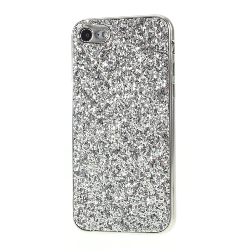 Glittercover iPhone SE (2020) sølv