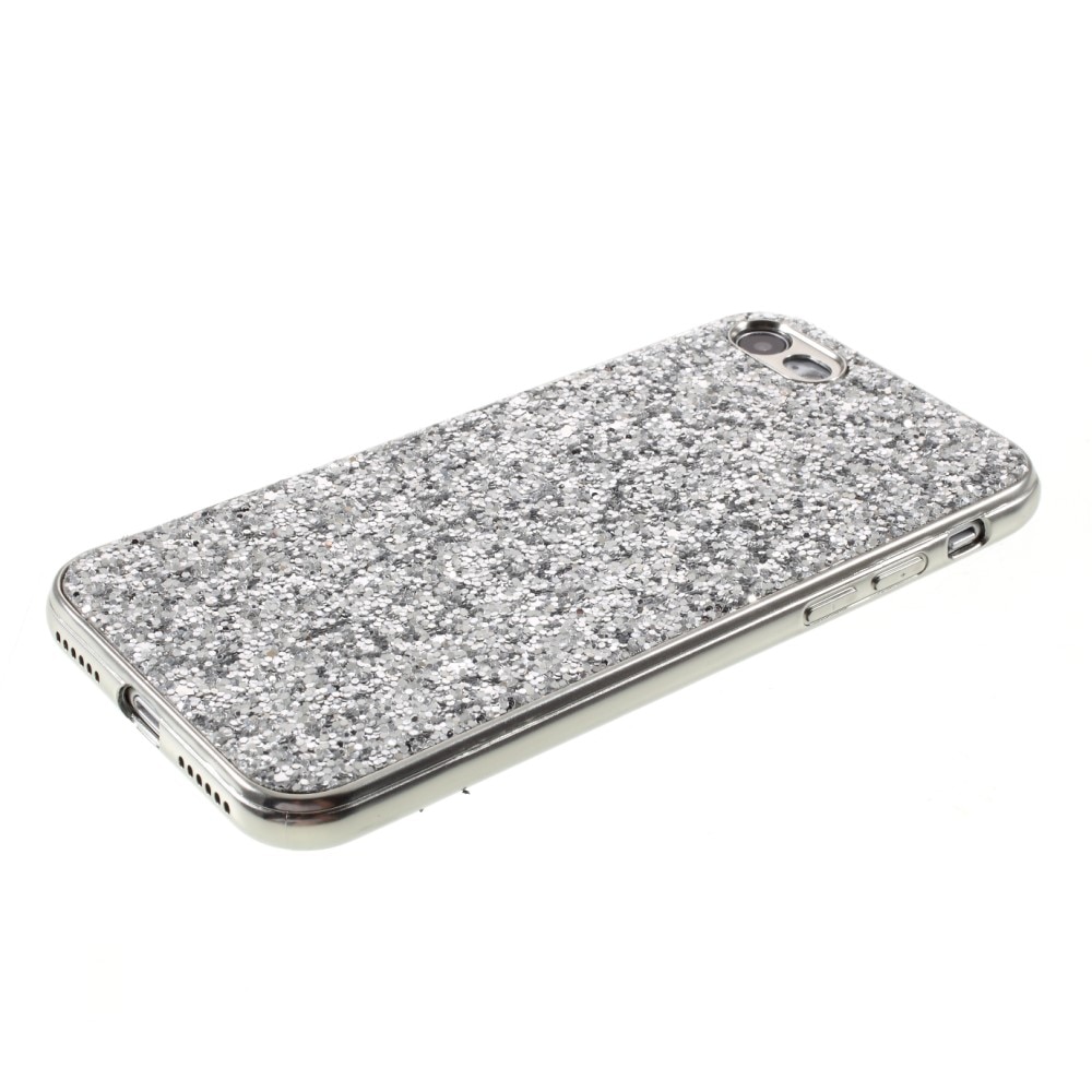 Glittercover iPhone SE (2022) sølv